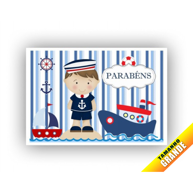 Papel Arroz Marinheiro tamanho Grande 30x40cm para Bolo de 7kg