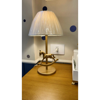 Abajur Cavalinho Dourado Luminária Quarto em Oferta na Shopee