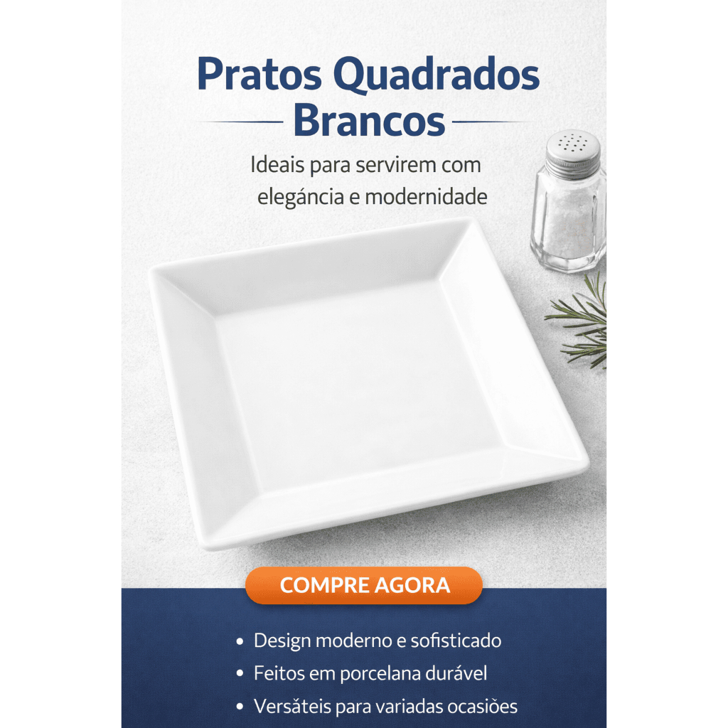 Prato Fundo Quartier White 21cm Branco Quadrado Oxford Porcelanas Para Mesa Posta Elegante