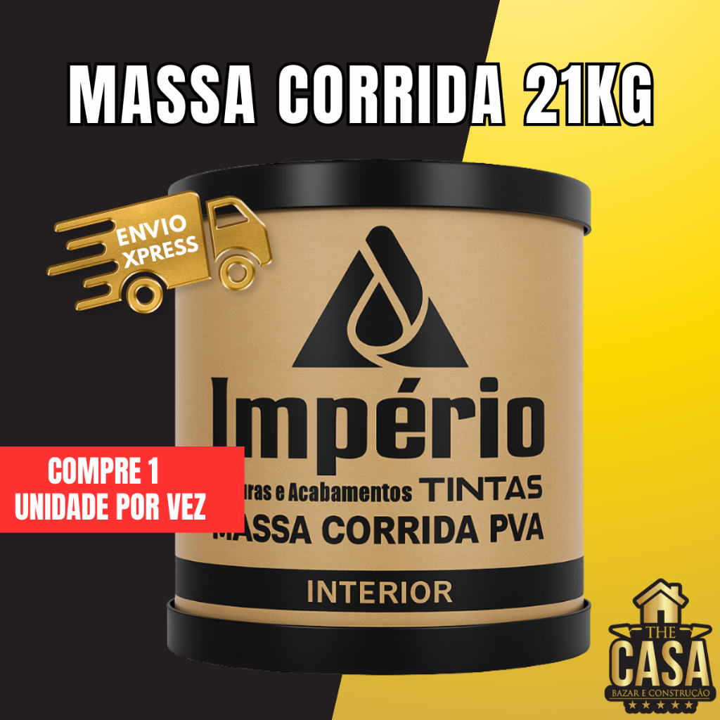 Império Massa Corrida 21Kg Excelente Rendimento Paredes Tetos Corrige Ondulações Superfície Uniforme em Oferta na Shopee