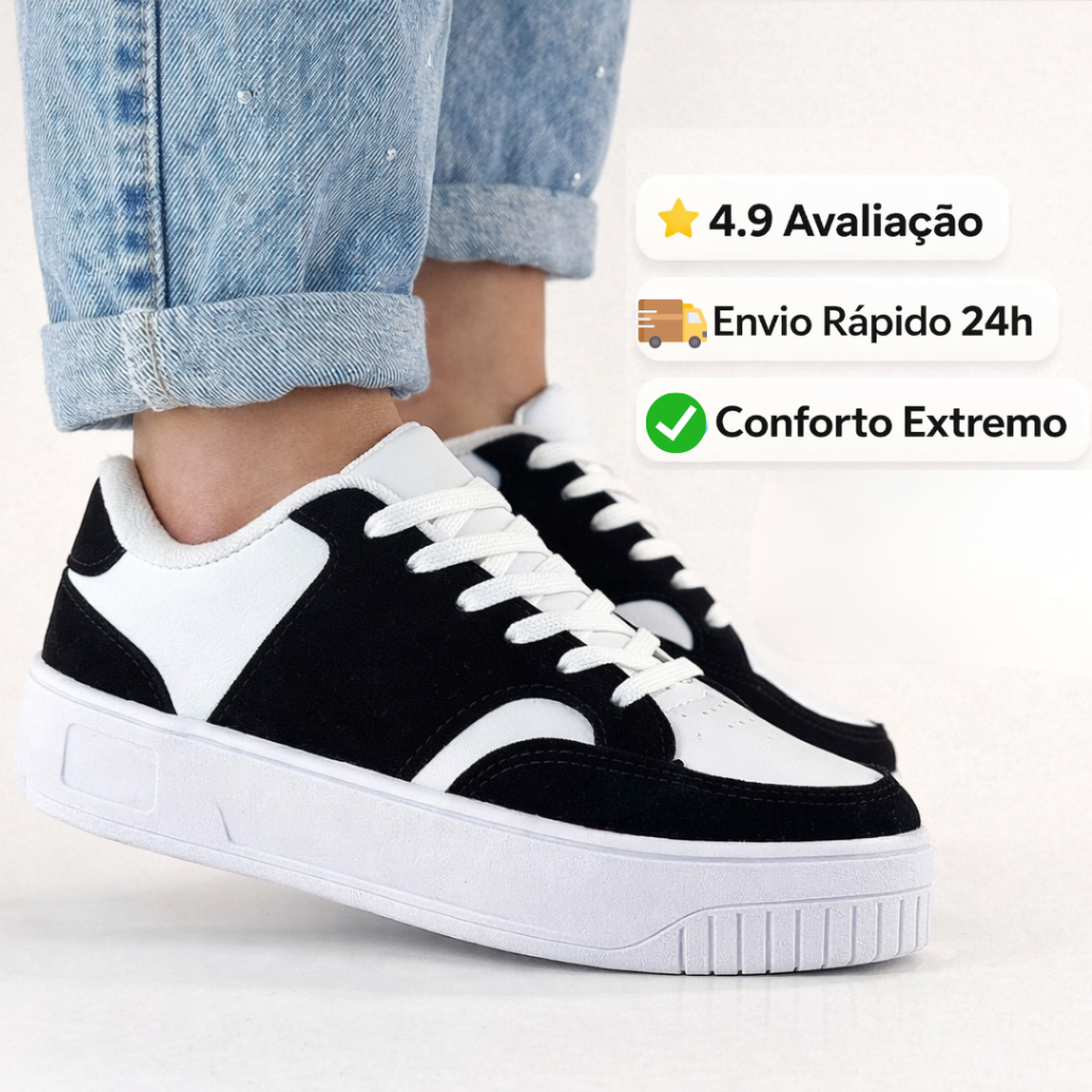 Tênis Feminino Street Casual Confortável e Antiderrapante | Várias Cores do 34 ao 39 Super PROMOÇÃO em Oferta na Shopee