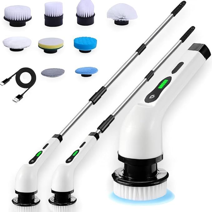 Esfregão Elétrico 9 Em 1 Sem fio Escova De Limpeza Pesada Multiuso 360 Recarregável Giratória