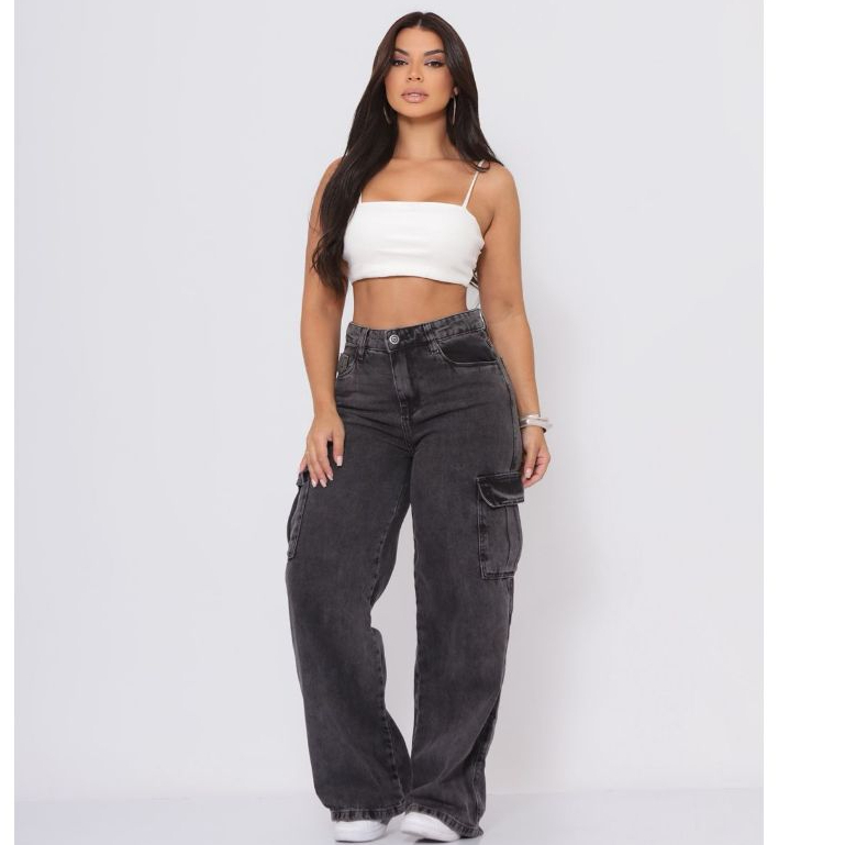 Calça Cargo Feminina Premiun Marmorizada Confortável Casual Tendência Elegante Moderna Chique Linda em Oferta na Shopee