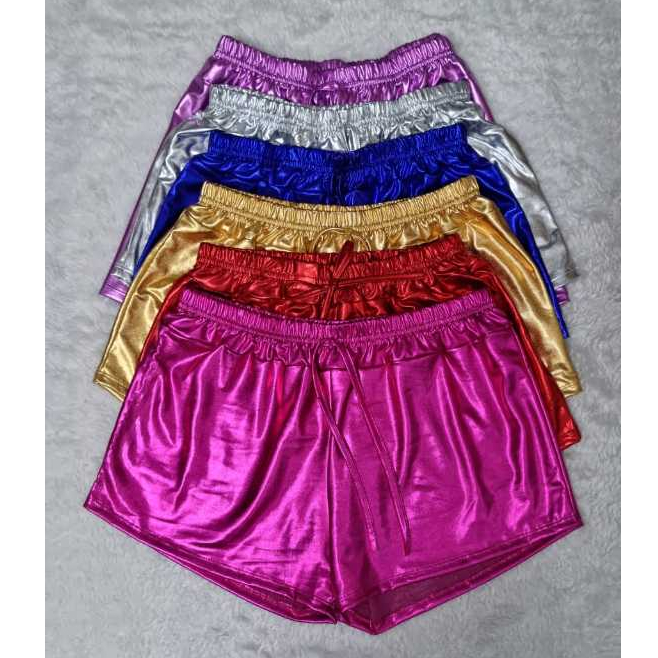 Short Metalizado Feminino Tendência Moda Verão Carnaval 2026