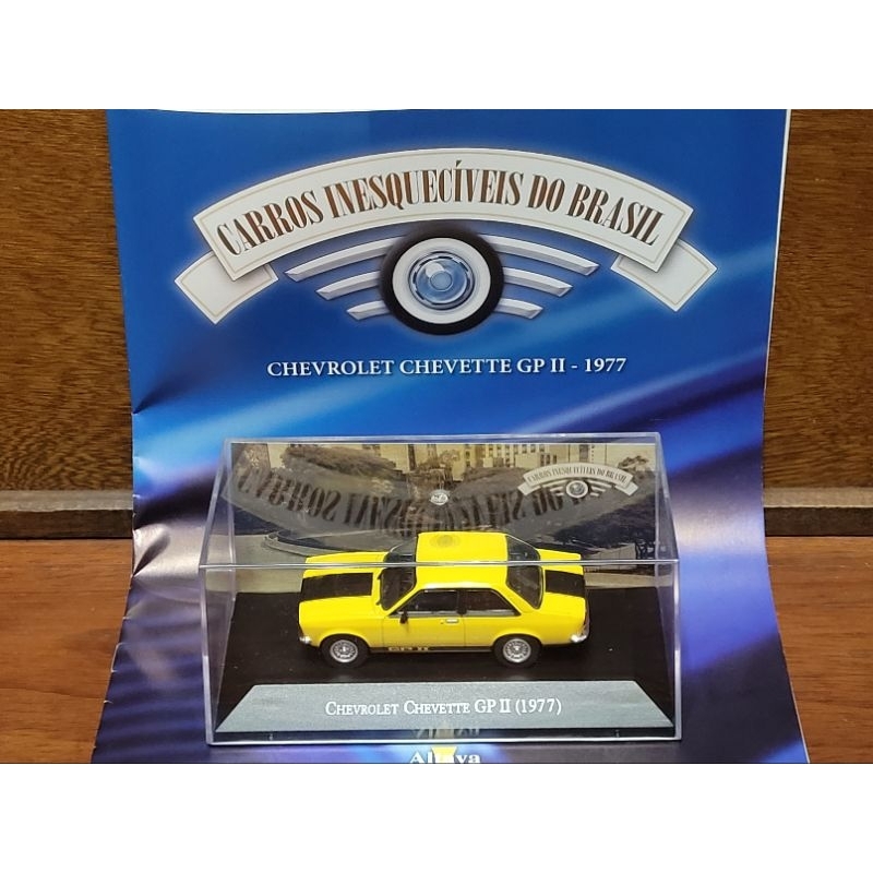 Chevrolet Chevette GP II 1977 - Coleção Carros Inesquecíveis do Brasil - Carrinho Miniatura 1/43
