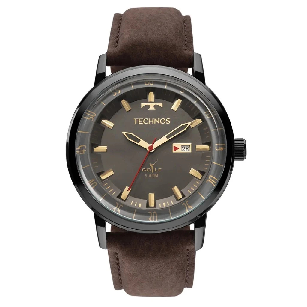 # Relógio Masculino Technos 2115LAQ/2M Couro Marrom Golf Classic