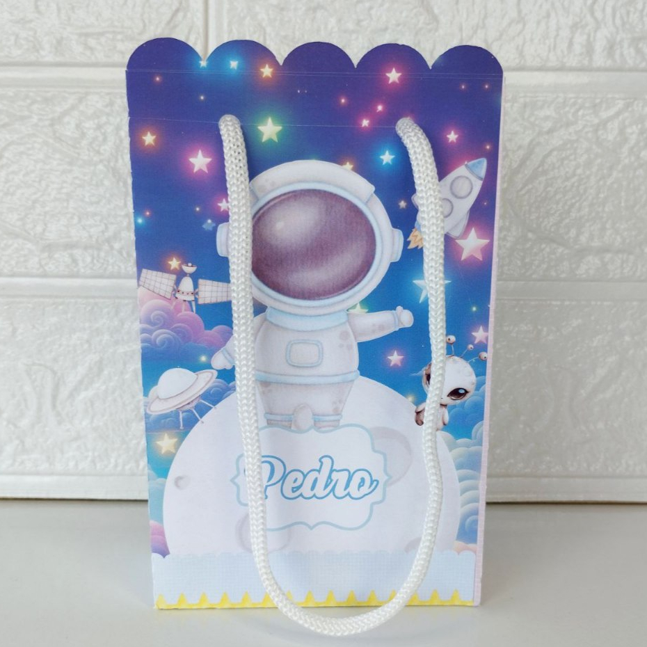 Sacolinha P ASTRONAUTA MENINO  Personalizados /Lembrancinha de Festa /Aniversário