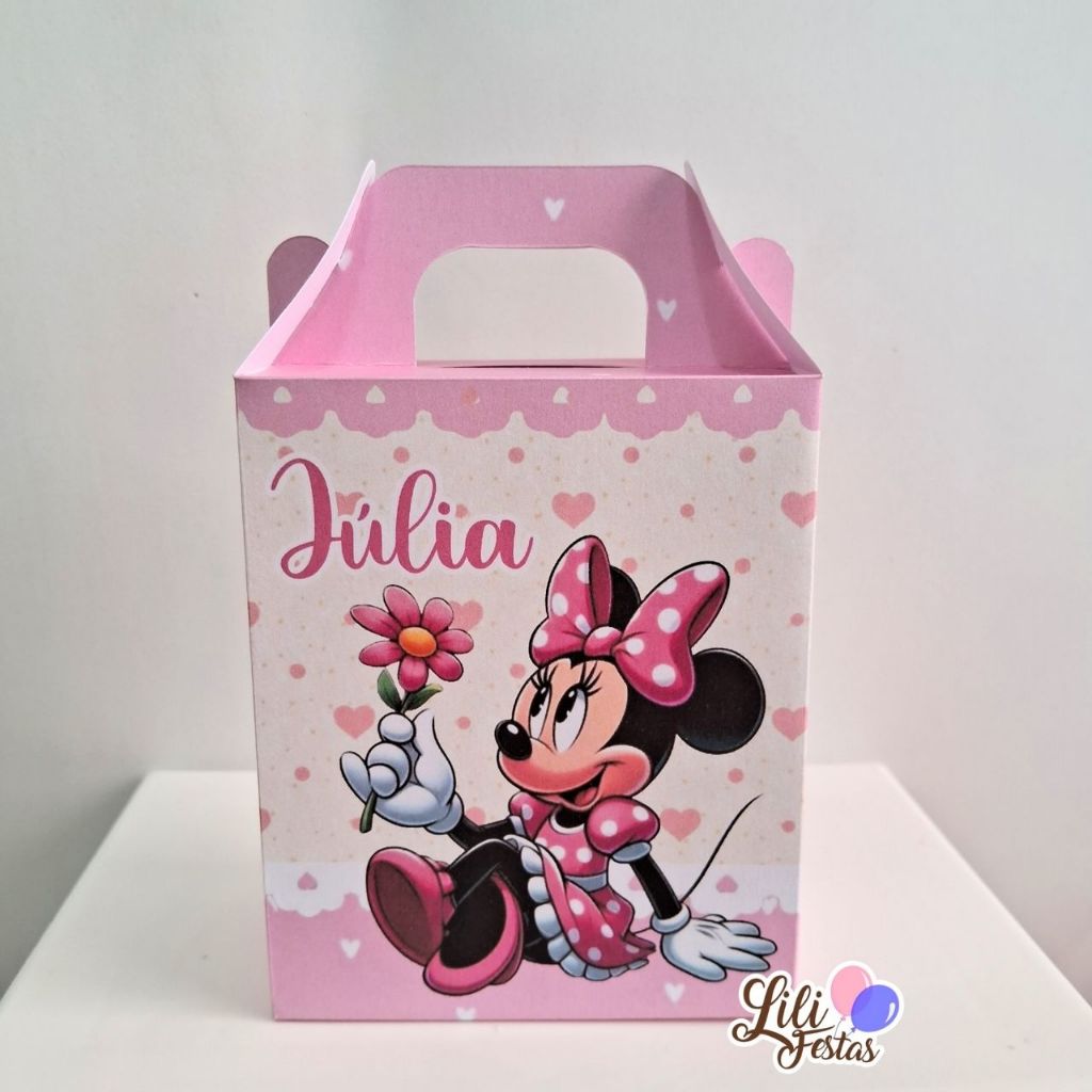 Maletinhas Minnie Rosa Lembrancinhas Aniversário Caixa Surpresa de Montar Personalizada