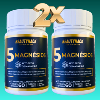 KIT 2x 5 Magnésios (Dimalato, Taurato, Acetato, Bisglicinato, Cloreto) 120 Cápsulas - Envio Imediato em Oferta na Shopee