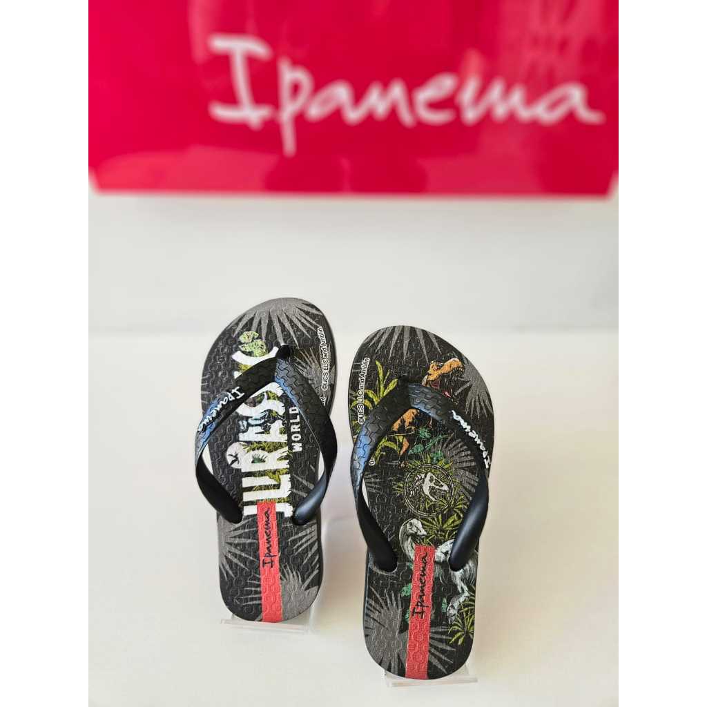 chinelo grendene ipanema menino  infantil dissonauro kids preto borrracha crianca original em Oferta na Shopee