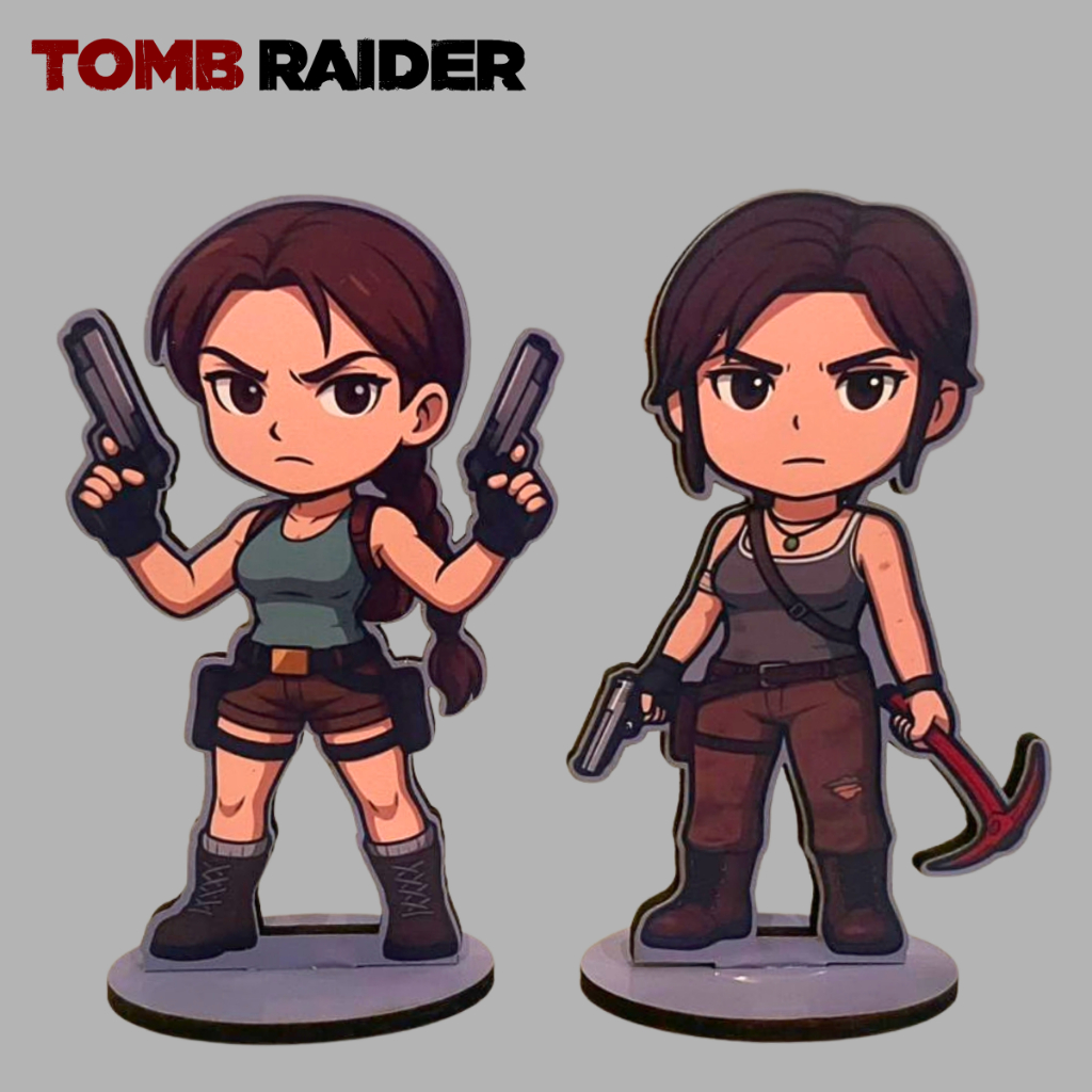 Totem tomb raider jogo Lara croft classica decoração gamer setup presente para estante games