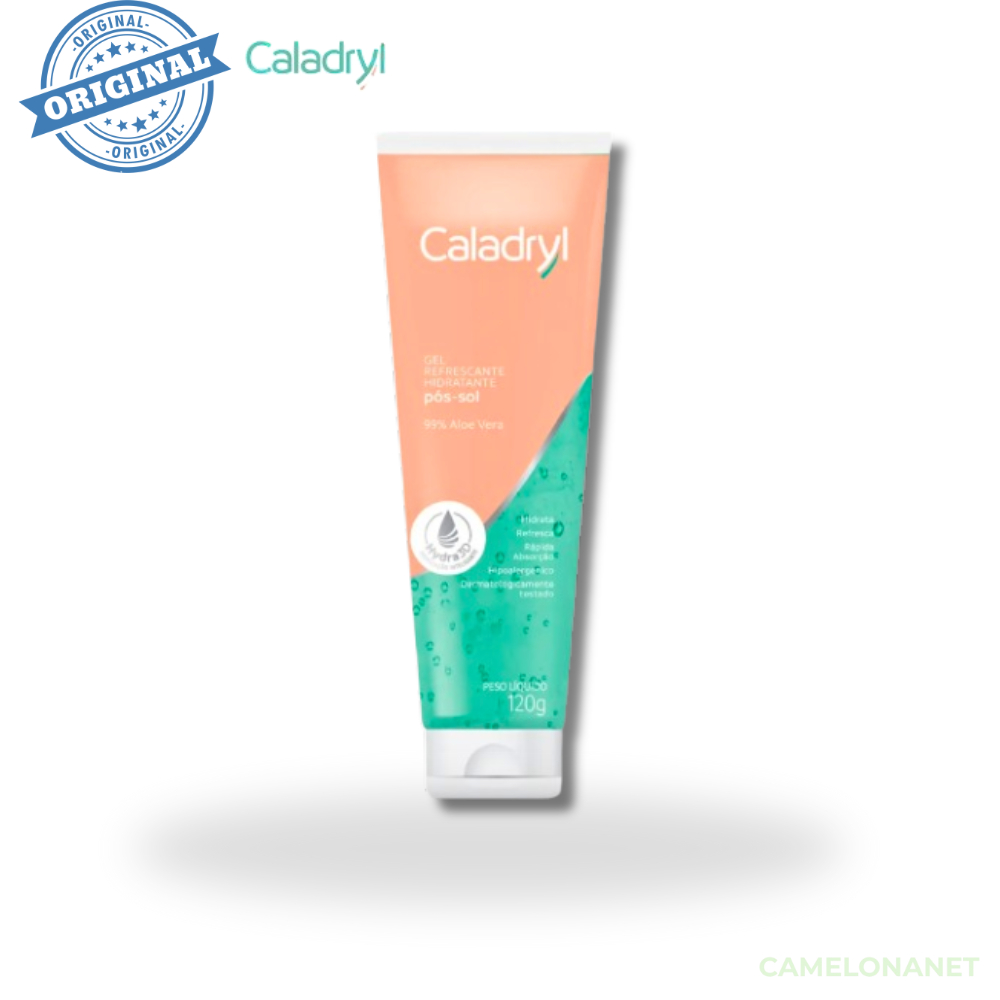 Gel Pós-Sol Caladryl 120g - Hidrata, Refresca, 99% Aloe Vera, Rápida Absorção e Hipoalergênico