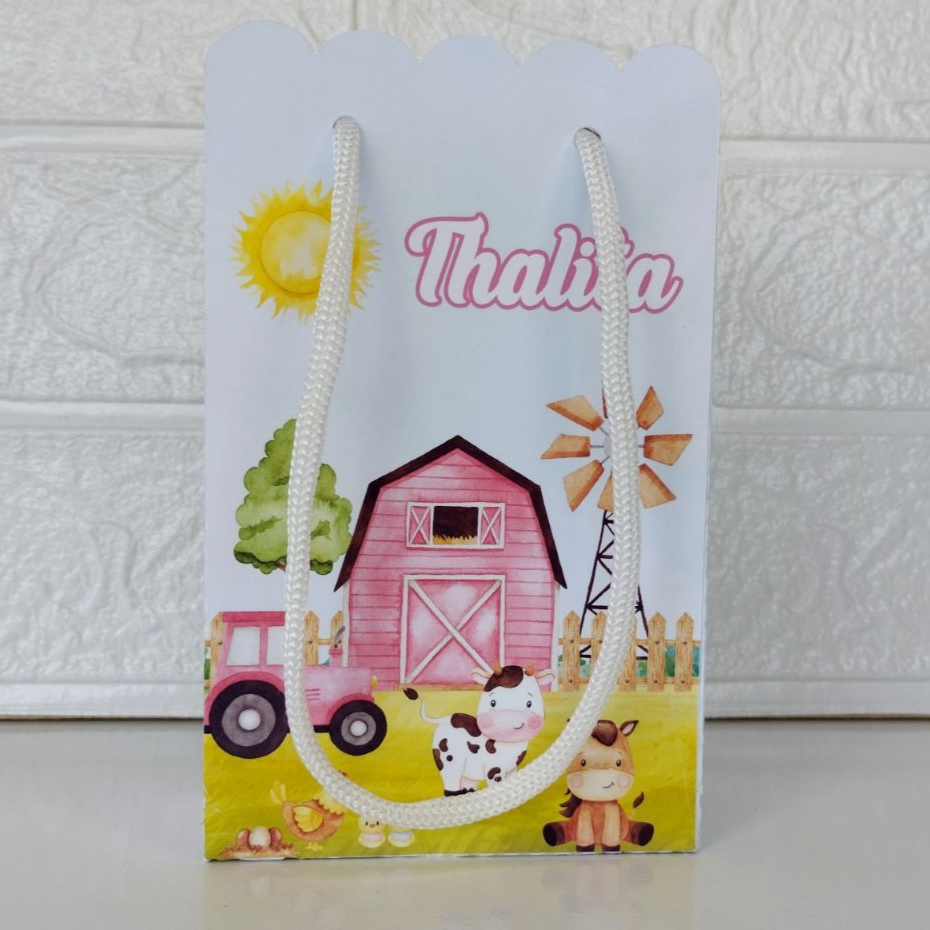 Sacolinha P  FAZENDINHA MENINA Personalizados /Lembrancinha de Festa /Aniversário