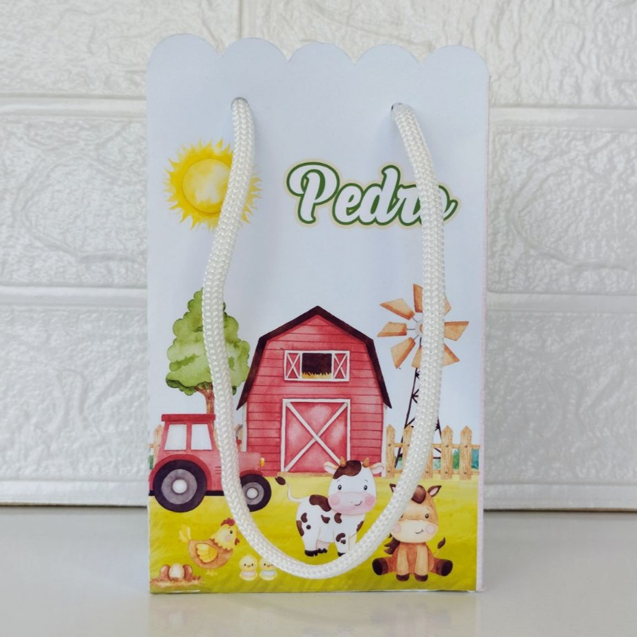 Sacolinha P  FAZENDINHA MENINO Personalizados /Lembrancinha de Festa /Aniversário