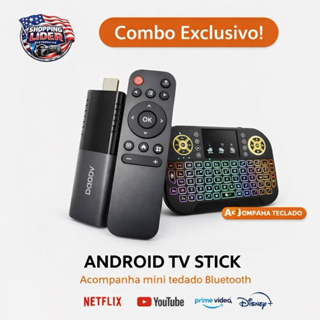 Android TV Stick 4K + Mini Teclado Sem Fio Bluetooth | Netflix YouTube Prime Disney em Oferta na Shopee