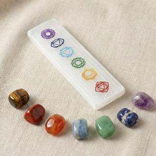 Régua Selenita Branca 7 Chakras + Kit 7 Chakras Placa Selenita em Oferta na Shopee