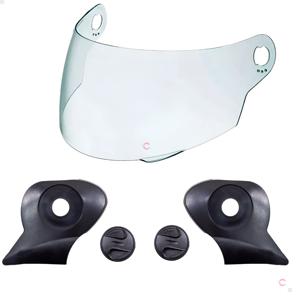 Kit com Reparo e Viseira Cristal / Fumê para Capacete Tork Evolution G3, G4, G5, G6, G7 e G8 2,00mm em Oferta na Shopee