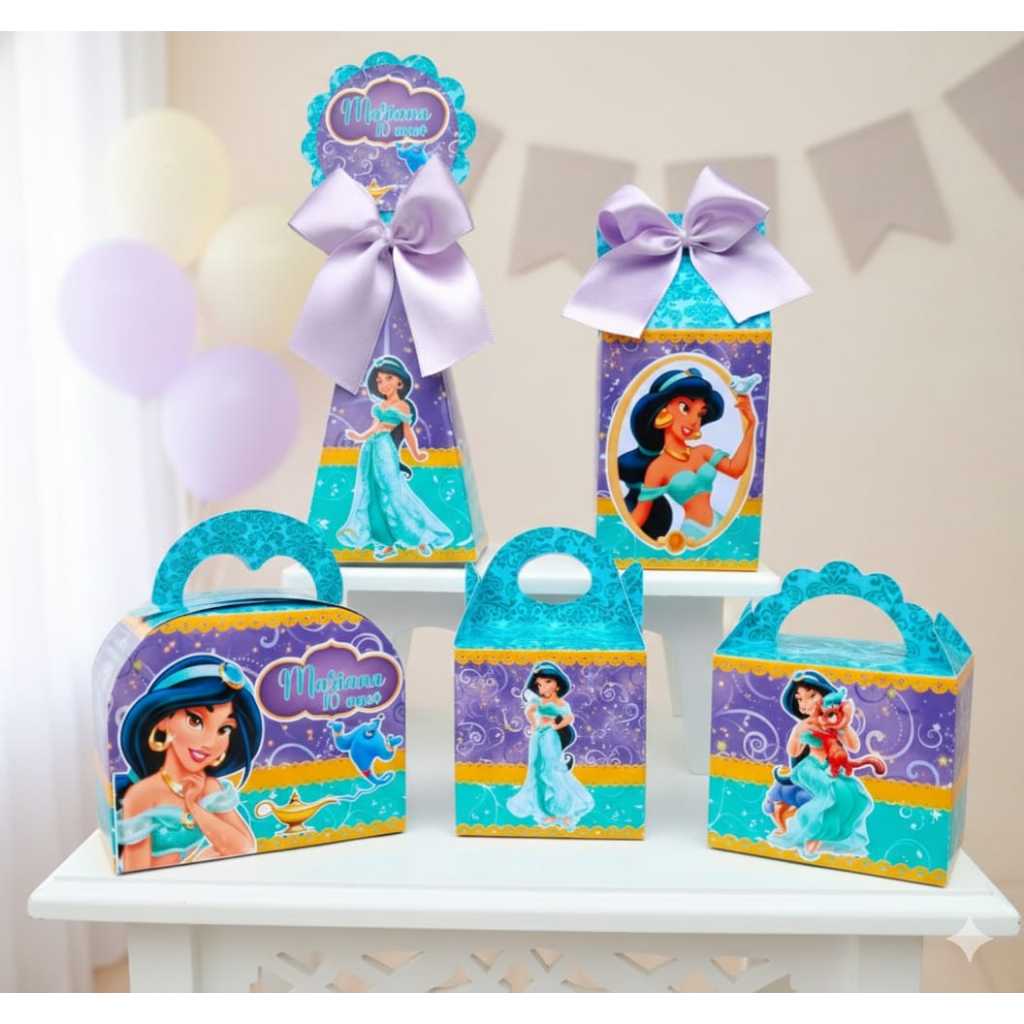 Caixinhas Personalizadas / Princesa Jasmine  / Lembrancinhas/ Kit festas / Pegue e Monte