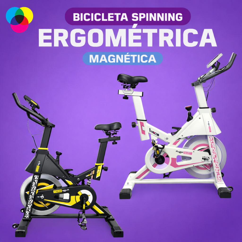 Bicicleta Spinning Ergométrica Magnética Sensação de 20Kg de Inércia Profissional 150Kg 2m de altura em Oferta na Shopee