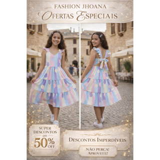 Vestido Infantil Menina Tres Marias Luxo premium de 2 a 14 anos em Oferta na Shopee