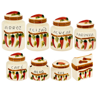 Jogo de Mantimentos Pimenta Decorativo 🌶️ | 9 Peças | Venda Individual em Oferta na Shopee