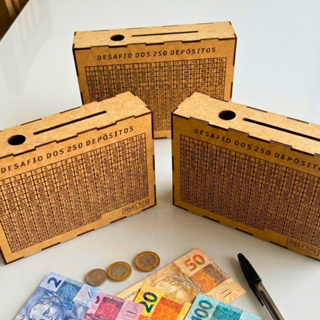 Caixa Cofre Mdf Desafio Financeiro 5 Mil 10 Mil Dinheiro Poupança Tabela De Metas em Oferta na Shopee