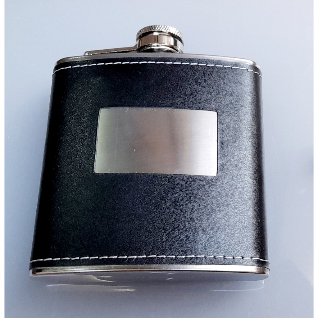 Cantil De Bolso Hoyle Preto Porta Bebida Inox 6oz/178ml