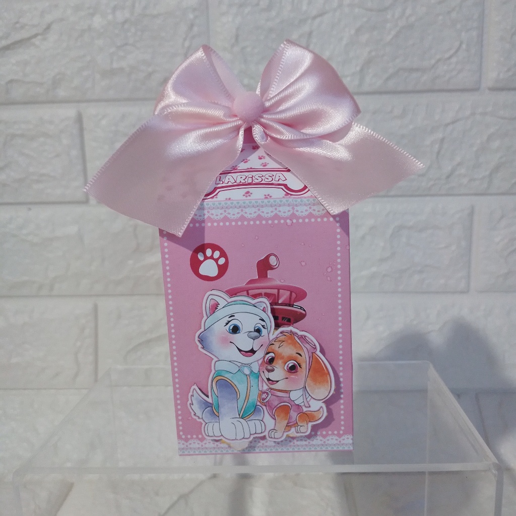 PEGUE E MONTE KIT CAIXA MILK PATRULHA CANINA ROSA-LEMBRANCINHA PERSONALIZADA-LEMBRANCINHA DE ANIVERSÁRIO-LEMBRANCINHA