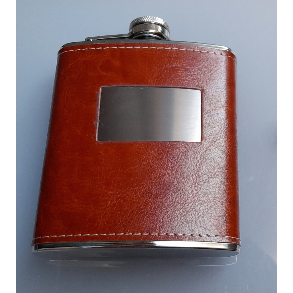Cantil De Bolso Hoyle Porta Bebida Aço Inox Cor Marron 7oz/207ml