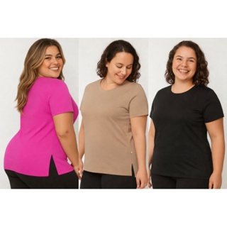 kit 3 blusa plus size Feminina Dry Fit Cobre Bumbum, esportes, academia, treino, tecido respiravel em Oferta na Shopee