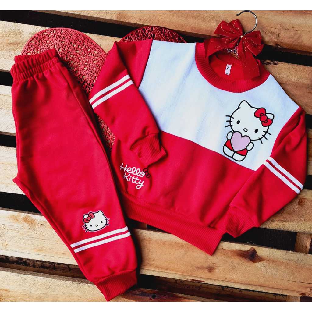 Conjunto Infantil  Menina  Moletinho Inverno infanto juvenil  Lançamento  Blusa + Calça em Oferta na Shopee