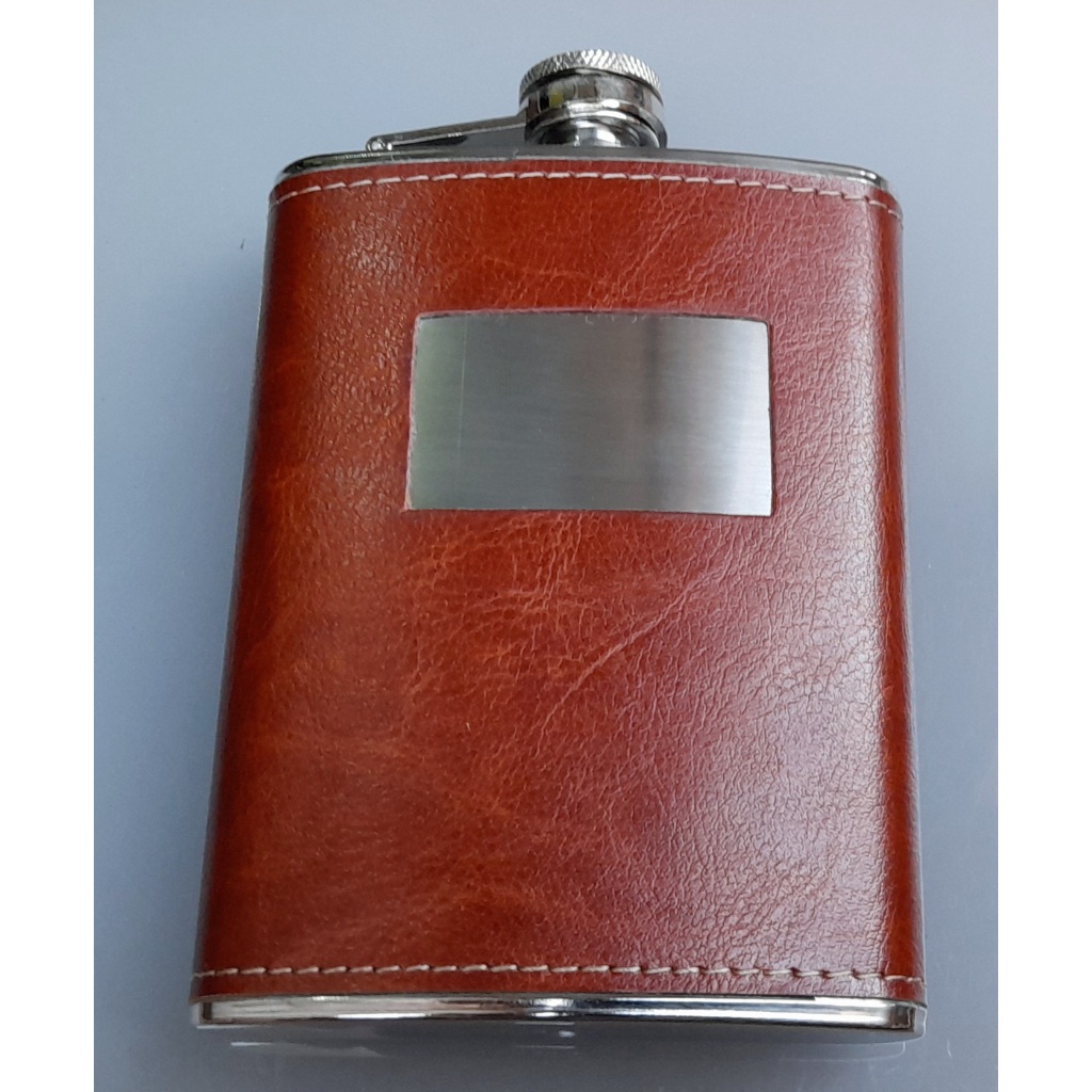 Cantil De Bolso Hoyle Porta Bebida Aço Inox Cor Marron 8oz/236,5ml