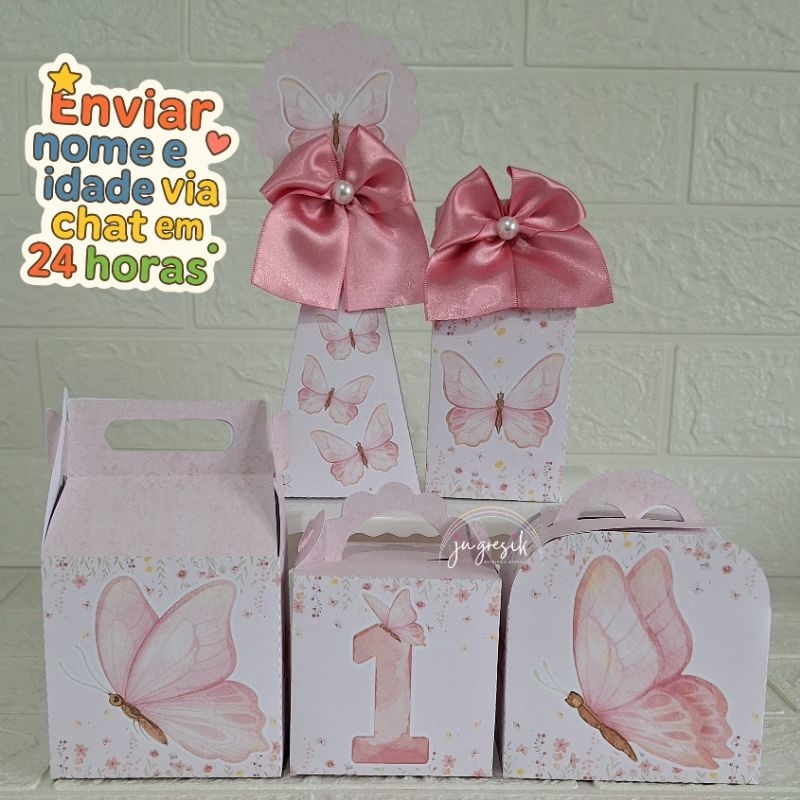 Kit Festa Personalizado Jardim de borboletas lembrancinha personalizada para festa de aniversário tema Jardim
