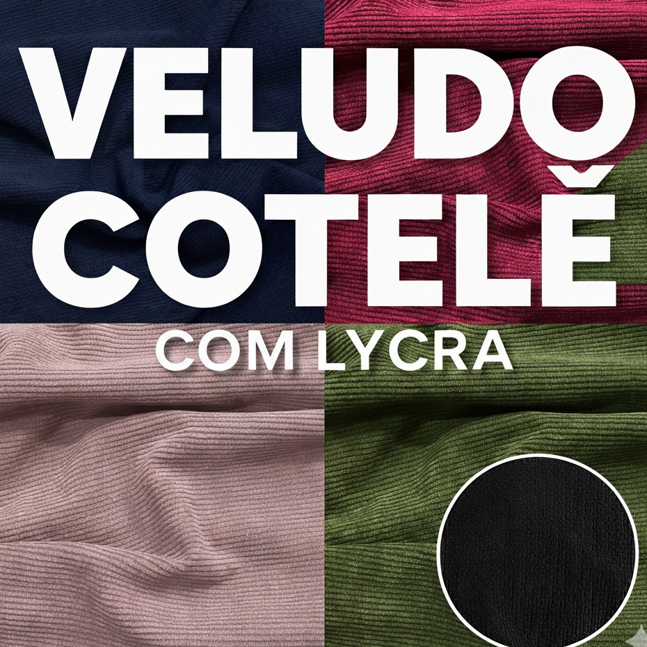 2 METROS VELUDO COTELÊ COM ELASTANO, LYCRA (2M X 1,50M)