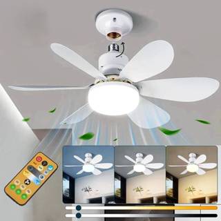 Lâmpada Ventilador De Teto Com Luz E27 Com Controle Remoto, 110V-220V em Oferta na Shopee