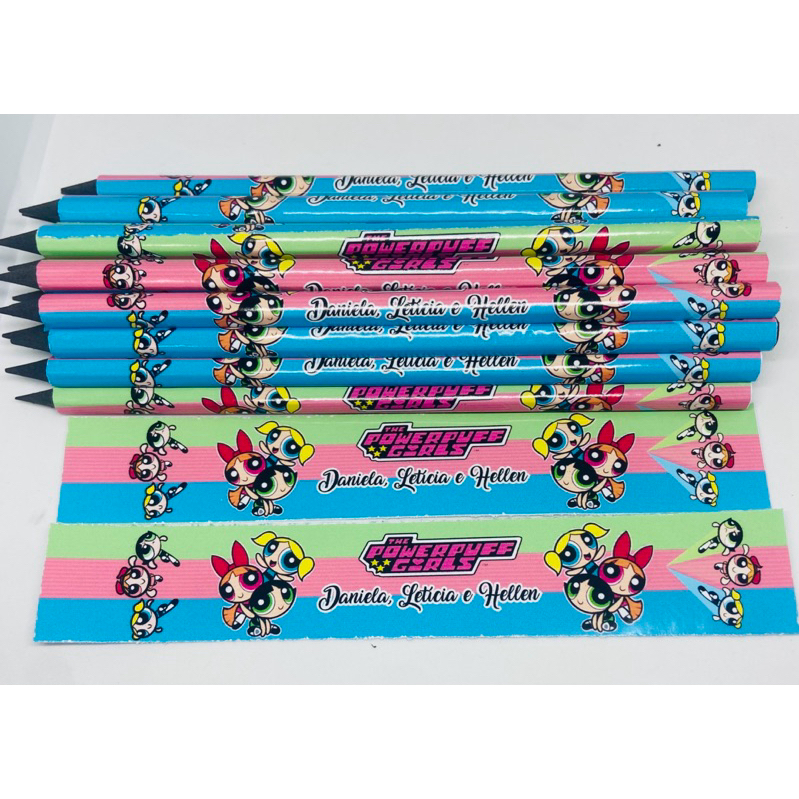 25 lembrancinha lápis personalizado para festa infantil As meninas super poderosas
