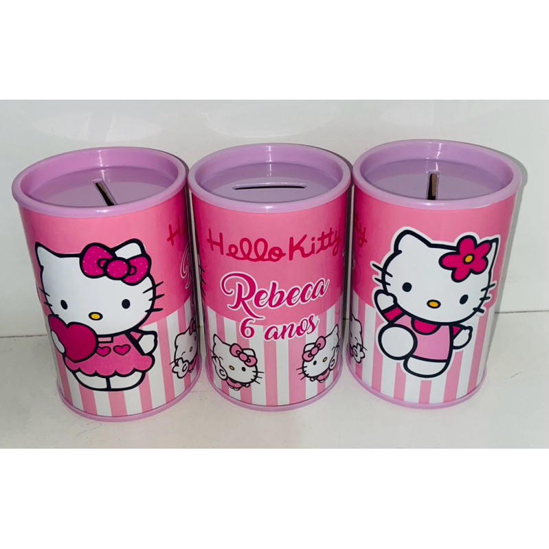 10 cofrinhos personalizados para festa infantil, lembrancinhas. Hello Kitty em Oferta na Shopee