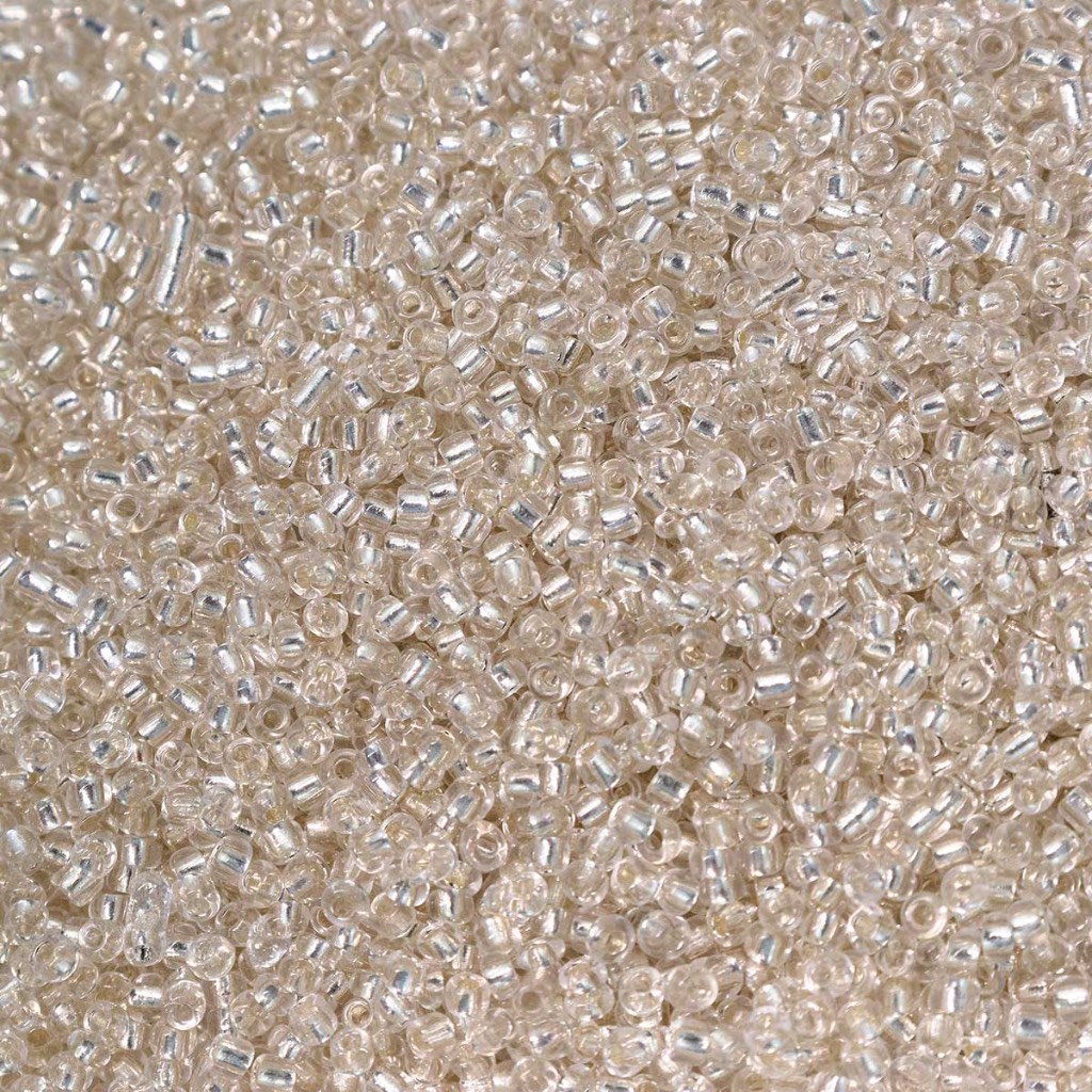 Missanguinha Miçanga 10/0 - 2mm / 3mm - Prata Transparente - (35000 Peças) 500g em Oferta na Shopee