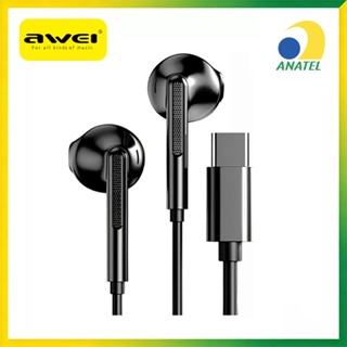 Fone de Ouvido com Fio Awei PC-7T Entrada Type-C Microfone Embutido Som Nítido em Oferta na Shopee