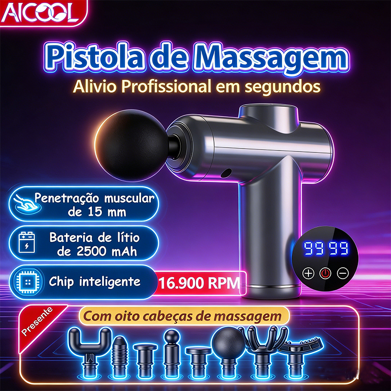 AICOOL Massageador elétrico portátil de alta frequência 8 em 1 Com função de relaxamento em Oferta na Shopee