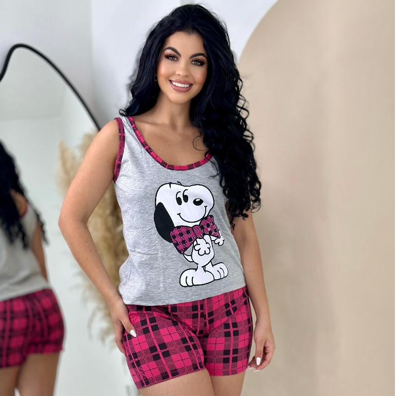 Baby Doll Feminino Adulto Regata/Alça Verão Pijama Roupa de Dormir