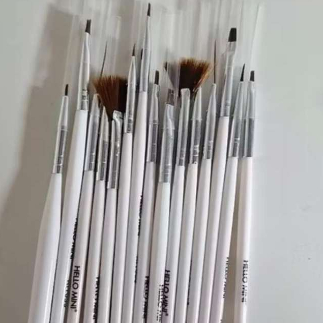 Kit de 15 Pincéis para Nail Art Profissionais -Hello mini  Desenho Fino e Degradê/KIT039 em Oferta na Shopee