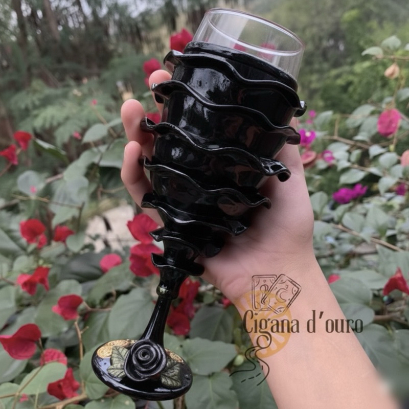 taça preta pomba gira cigana do cemitério Cruz encruzilhada rainha Maria Padilha rosa caveira quebra ossos magia umbanda