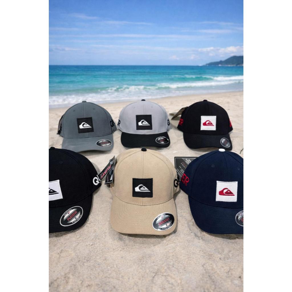Boné Quiksilver Flex Fit M Letreiro Aba Curva Tamanho M adulto Fechado em Oferta na Shopee