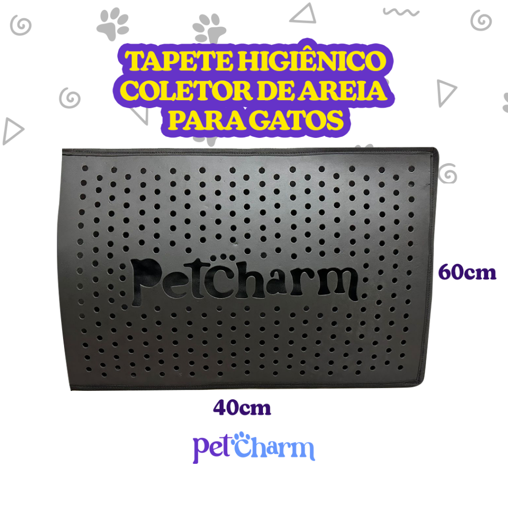 Tapete Higiênico Coletor de Areia para Caixa de Areia de Gatos Anti Sujeira EVA 60x40 cm