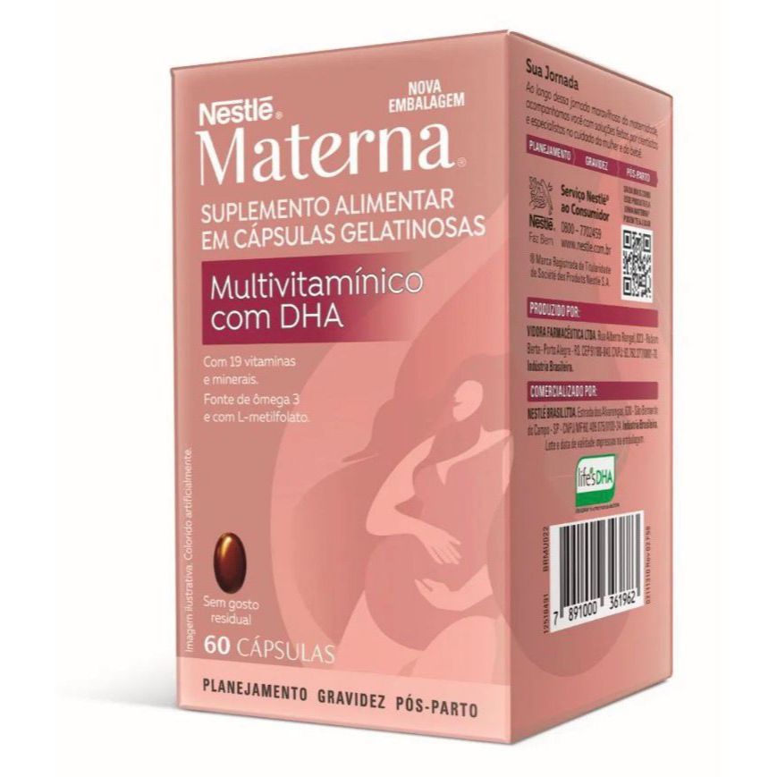 Materna Dha Polivitamínico para gestantes c/60 cápsulas