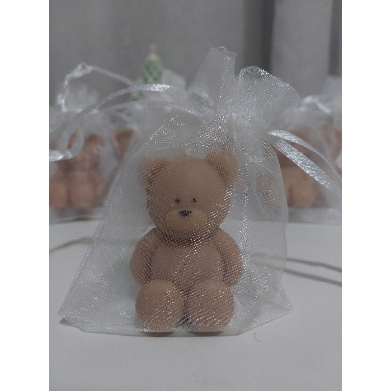 kit Velas Ursinhos 50|60 unidades Aromáticas com Saquinho de Organza Lembrancinhas Chá de Bebê  Maternidade  Aniversário