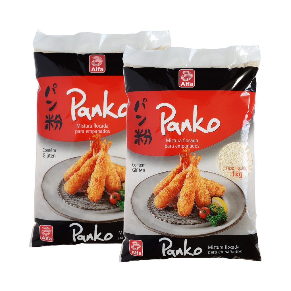 Kit 2x Pacotes Alfa Mistura Flocada Para Empanados Panko 1kg