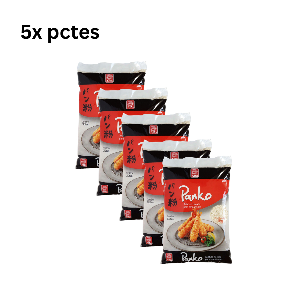 Kit Com 5 Farinha Panko Para Empanar Alfa 1kg