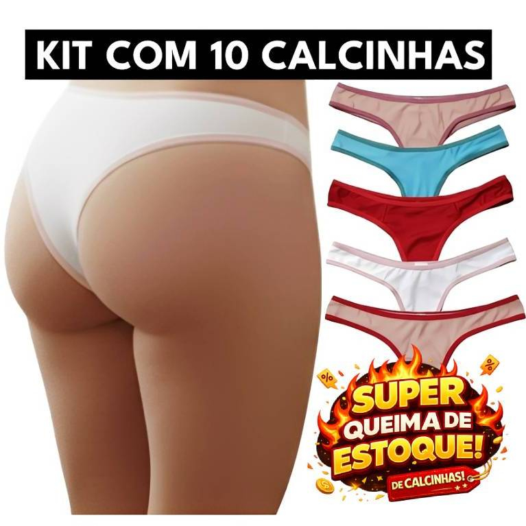 Kit 5 ou 10 Calcinhas Suplex Tanga Conforto Feminina em Oferta na Shopee